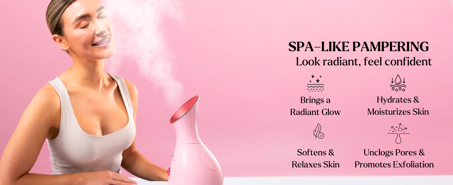 Facial Steamer Spa Kit with Complimentary 17 Skin Care Tools | Face Steamer for Facial Deep Cleaning with Towel Warmer & Humidifier Mode| Self Care Gifts for Women, Spa Gifts, Birthday Gifts for Women