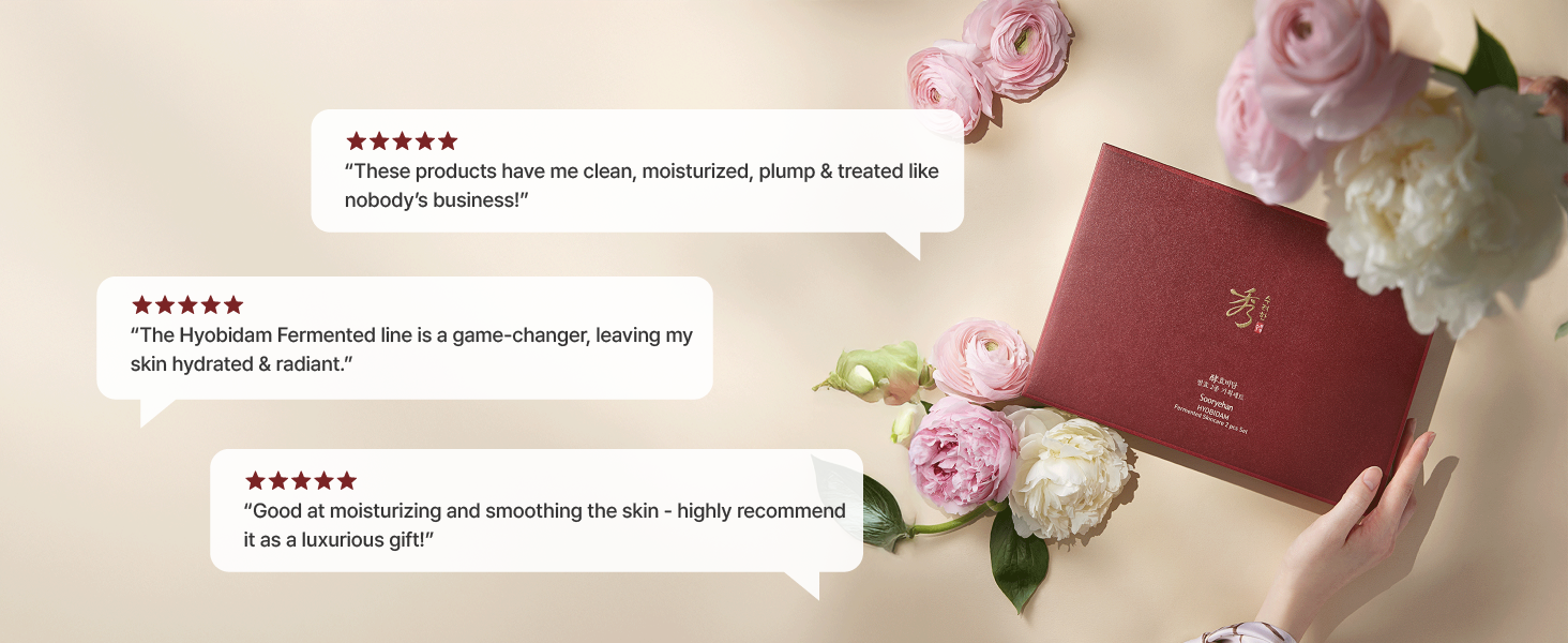 Sooryehan Ginseng Skincare gift Set - Hyobidam Korean Skin Care Set. Premium Gift Set for Intense Hydration. Firm Skin. Wild Ginseng. 13.53 fl oz